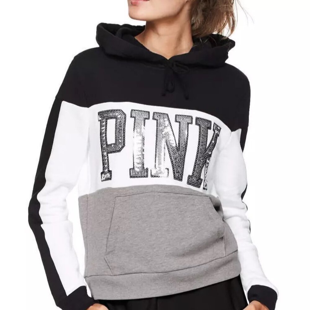 VICTORIA SECRET Sequin Bling Hoodie Small